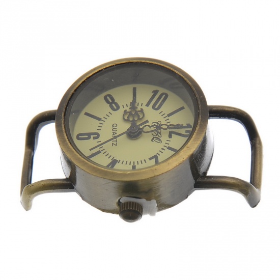 Immagine di Lega di Zinco Componente di Orologio (Batteria Inclusa) Tondo Tono del Bronzo 3.7cm x 2.6cm, 1 Pz