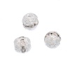 Picture of Beads Ball Silver Plated Clear Rhinestone About 8mm x 8mm, Hole: Approx 1.1mm, 20 PCs