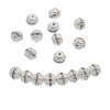 Bild von Strass Zwischenperlen Spacer Perlen Rund Versilbert Transparent Strass ca. 10mm x 9mm, Loch:ca. 1.5mm, 20 Stücke