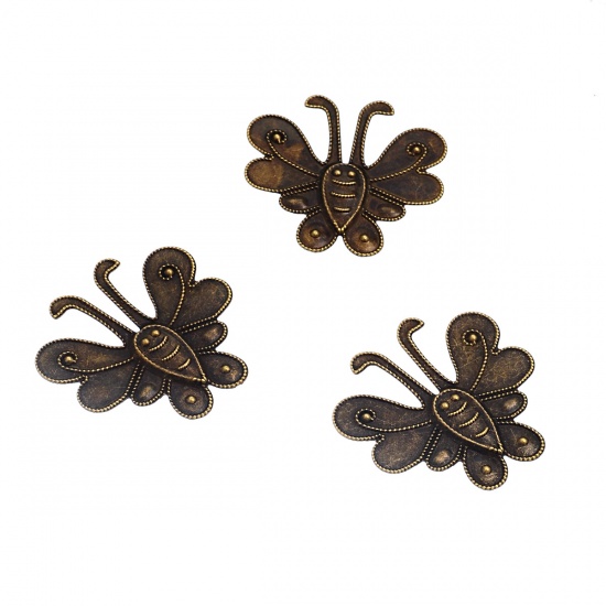 Picture of Embellishments Findings Butterfly Antique Bronze 4.5cm x 4.3cm, 30 PCs