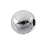Bild von Edelstahl Zwischenperlen Spacer Perlen Rund Silberfarben ca. 4mm D., Loch:ca. 1.0mm, 50 Stücke