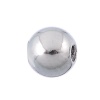Image de Perles en Acier Inoxydable Forme Rond Argent Mat 5mm Dia, Trou: 1.3mm, 50 Pcs