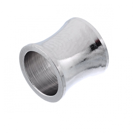 Imagen de Cuentas 304 Acero Inoxidable de Cuentas Cilíndrico Tono de Plata 8mm x 8mm, Agujero: acerca de 6.2mm, 10 Unidades