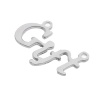 Picture of 304 Stainless Steel Connectors Findings Silver Tone Word Message " Gift " 19mm( 6/8") x 13mm( 4/8"), 1 Piece