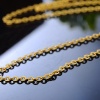 Bild von 304 Edelstahl Halskette Gliederkette Kette Vergoldet 56.0cm lang, Kettengröße: 3x2.3mm, 1 Streif