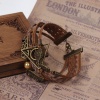 Image de Bracelet en Cuir Artificiel Cordon Ciré Tissé Brun Bronze Antique 19.5cm long, 1 Pièce