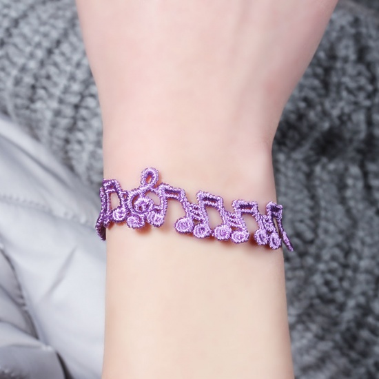 Изображение Браслеты Фиолетовый с узором “ Нота ”, 28.0cm, 20 ШТ