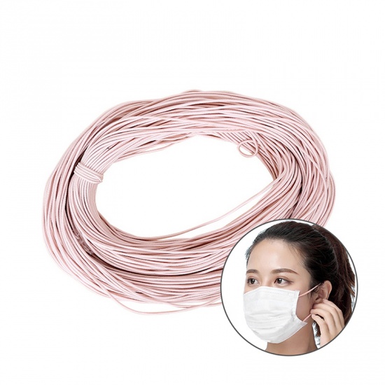 Immagine di Poliestere Banda Elastica Multifunzione per Artigianato Maschere da Cucito Forniture Rosa 2.5mm, 100 M