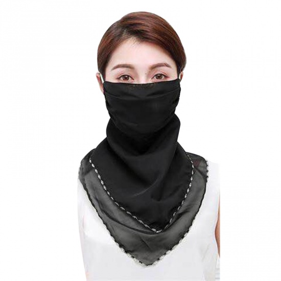 Picture of Black - Women's Mouth Mask Bandana Face Mask Multifunctional Face Mask Summer UV Protection Breathing Neck Protect