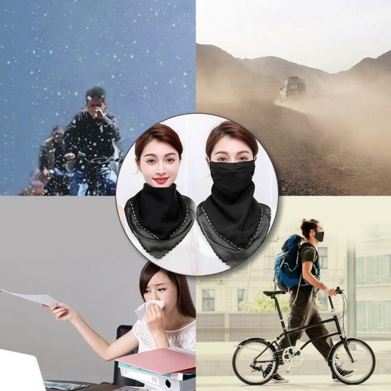 Picture of Black - Women's Mouth Mask Bandana Face Mask Multifunctional Face Mask Summer UV Protection Breathing Neck Protect