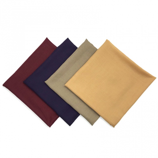 Picture of Cotton Pure Color Women's Scarves & Wraps Square Brown 110cm x 110cm, 1 Piece