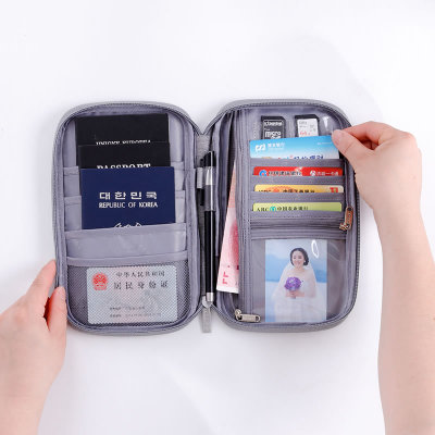 Immagine di Black - Ticket Passport Holder Protective Cover Waterproof Travel Storage Bag 22.5x13.5x2cm, 1 Piece