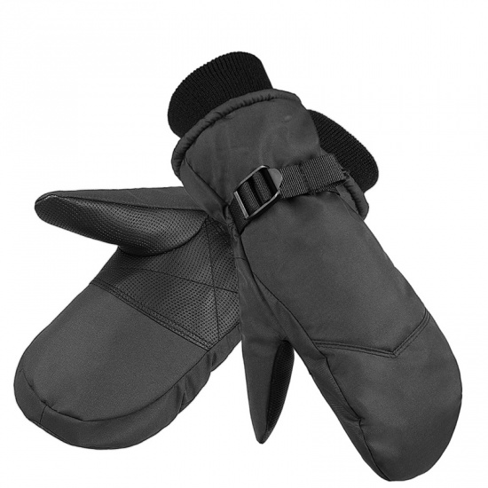 ブラックXL防水保温 防寒屋外スキーグローブ手袋ミトン、1 足 の画像