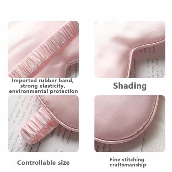 Immagine di White - double-sided imitation silk breathable pure color sleeping eye mask blackout elastic strap travel beauty, 1 Piece