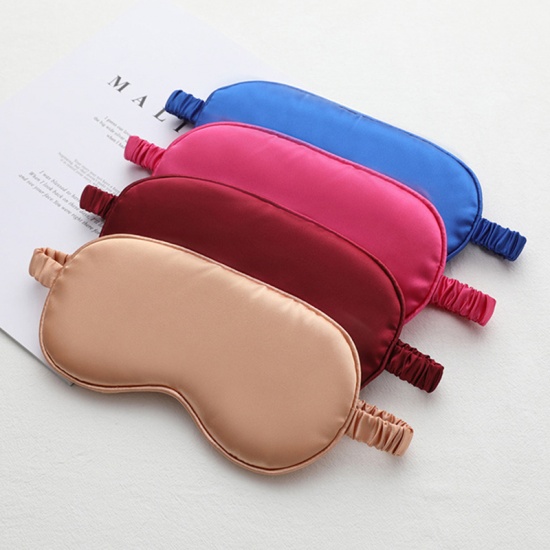 Picture of Ivory - double-sided imitation silk breathable pure color sleeping eye mask blackout elastic strap travel beauty, 1 Piece