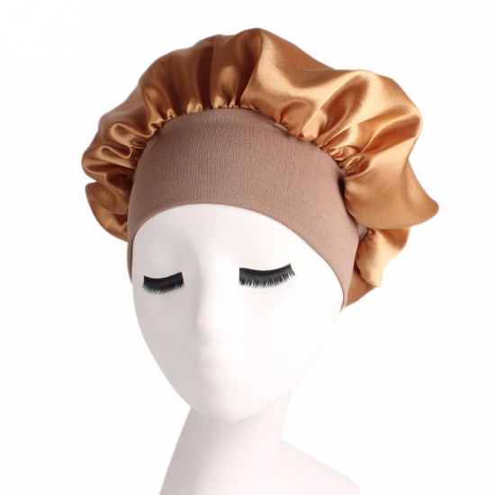 Изображение Golden - Night Sleep Hat Cap Bonnet With Wide Elastic Band For Women, 1 Piece