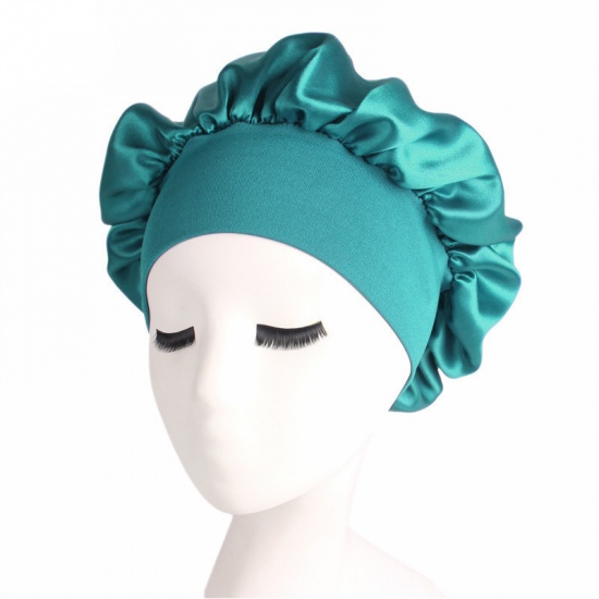Изображение Green - Night Sleep Hat Cap Bonnet With Wide Elastic Band For Women, 1 Piece