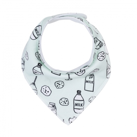 Picture of Light Green - Cotton Kids Baby Bandana Drool Bibs for Boys & Girls, Super Soft Absorbent Feeding Bibs 28x38cm, 1 Piece