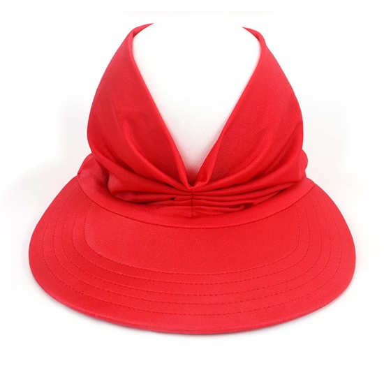 Picture of Red - Summer Women's Anti-Ultraviolet Elastic Adult Empty Top Sun Hat M（56-65cm）, 1 Piece