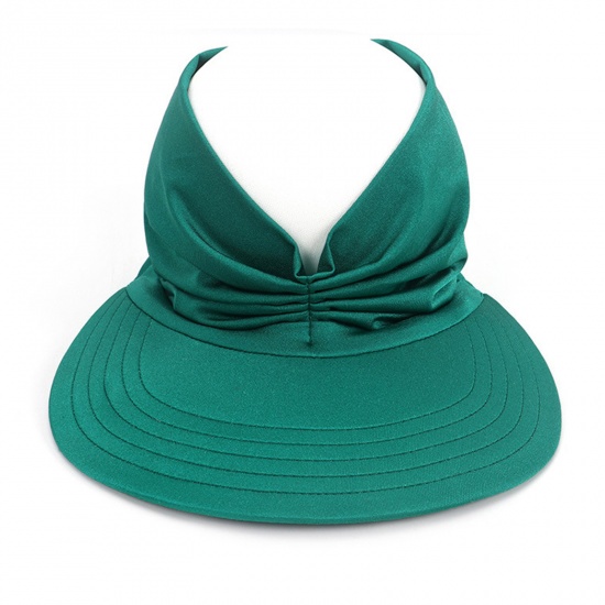 Immagine di Emerald Green - Summer Women's Anti-Ultraviolet Elastic Adult Empty Top Sun Hat M（56-65cm）, 1 Piece