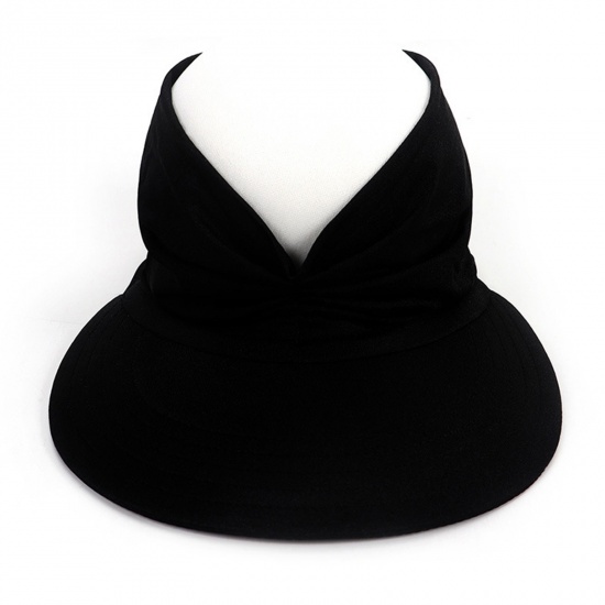 Picture of Black - Summer Women's Anti-Ultraviolet Elastic Adult Empty Top Sun Hat M（56-65cm）, 1 Piece