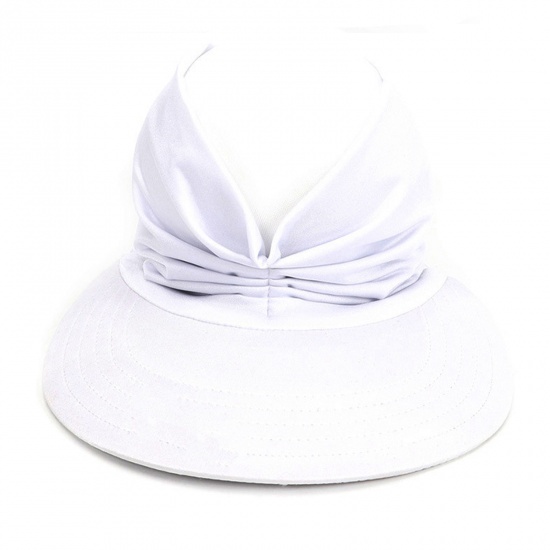 Picture of White - Summer Women's Anti-Ultraviolet Elastic Adult Empty Top Sun Hat M（56-65cm）, 1 Piece