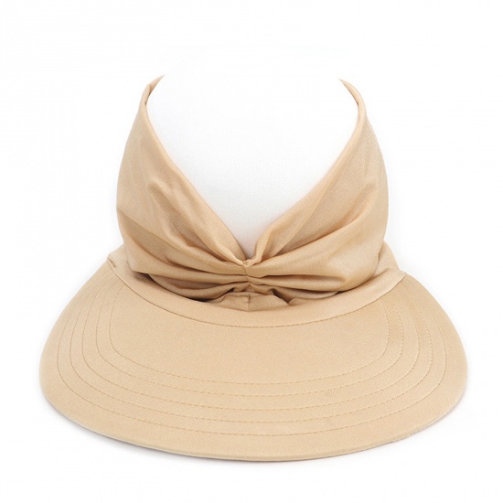 Picture of Light Tan - Summer Women's Anti-Ultraviolet Elastic Adult Empty Top Sun Hat M（56-65cm）, 1 Piece