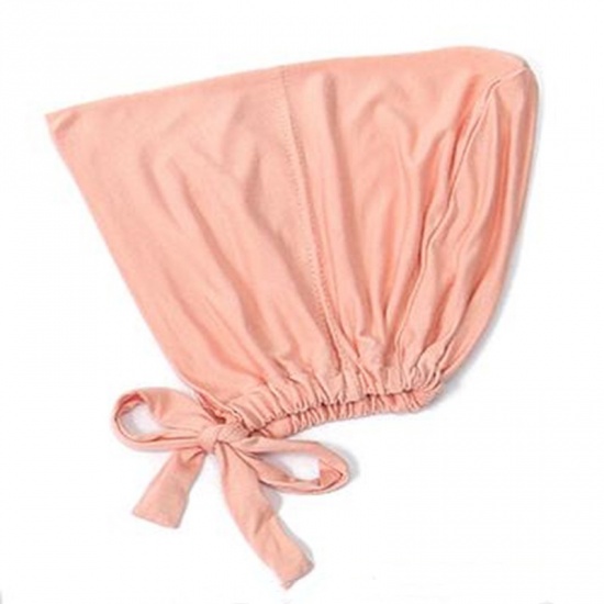 Picture of Peachy Beige - 10# Modal Adjustable Elastic Turban Hat Tie Back Solid Color 25x20cm, 1 Piece