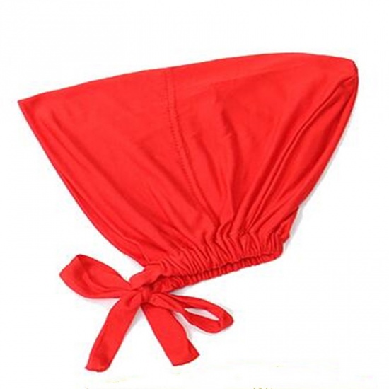 Immagine di Red - 14# Modal Adjustable Elastic Turban Hat Tie Back Solid Color 25x20cm, 1 Piece