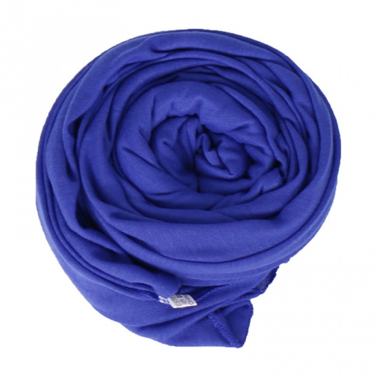 Immagine di Royal Blue - 1# Modal Women's Hijab Scarf Wrap Solid Color Elastic Breathable 180x80cm, 1 Piece