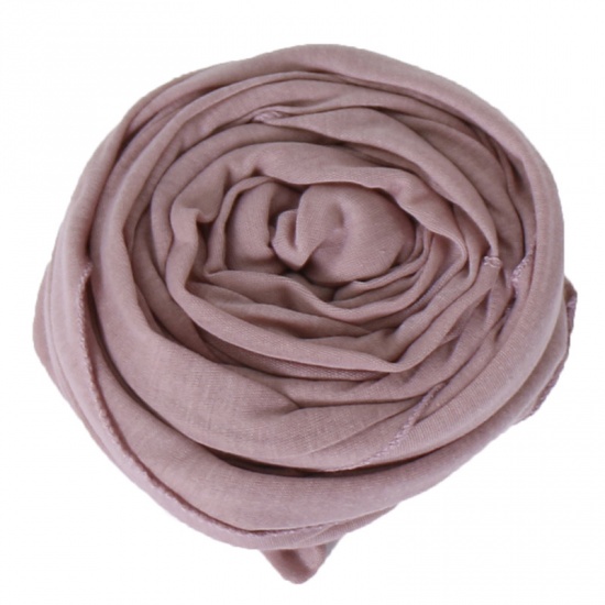 Immagine di Pale Pinkish Gray - 14# Modal Women's Hijab Scarf Wrap Solid Color Elastic Breathable 180x80cm, 1 Piece