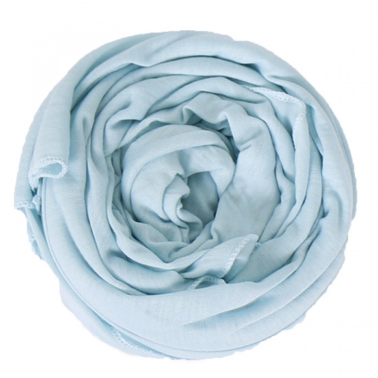 Immagine di Mint Green - 15# Modal Women's Hijab Scarf Wrap Solid Color Elastic Breathable 180x80cm, 1 Piece