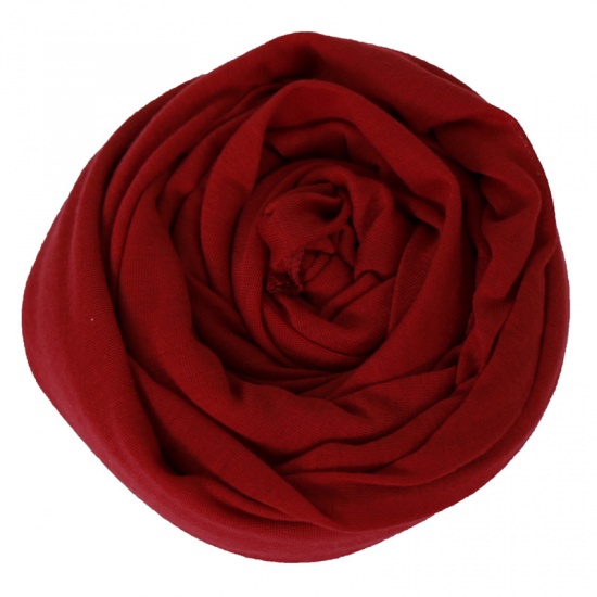 Immagine di Wine Red - 18# Modal Women's Hijab Scarf Wrap Solid Color Elastic Breathable 180x80cm, 1 Piece