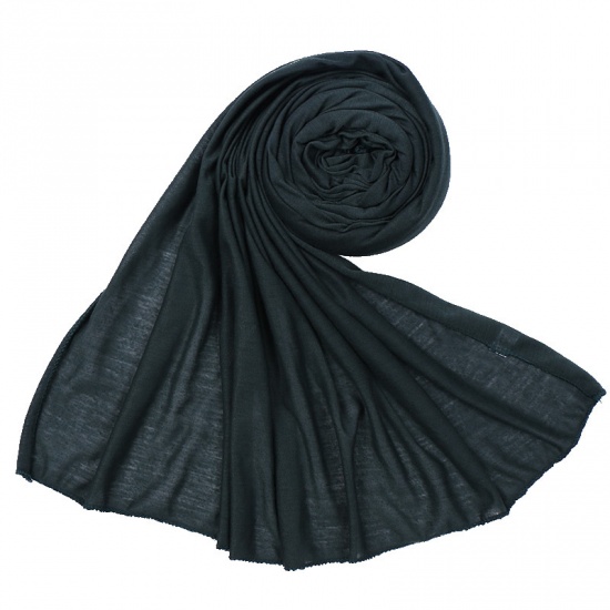 Immagine di Dark Green - 35# Modal Women's Hijab Scarf Wrap Solid Color Elastic Breathable 180x80cm, 1 Piece