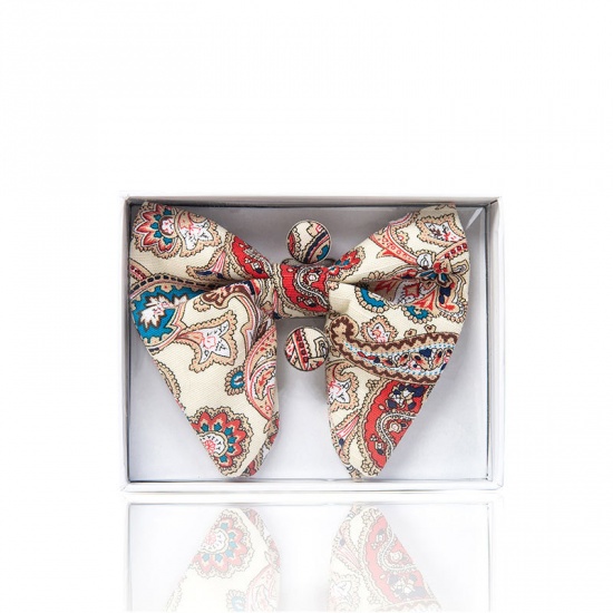 Picture of Multicolor - 2# Velvet Bow Tie & Cufflinks & Handkerchief For Formal Suit Accessories 23x23cm - 1.6cm Dia., 1 Set