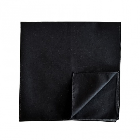 Immagine di Black - 1# Cotton Unisex Square Handkerchief Kerchief Bandanas Solid Color 54x54cm, 1 Piece