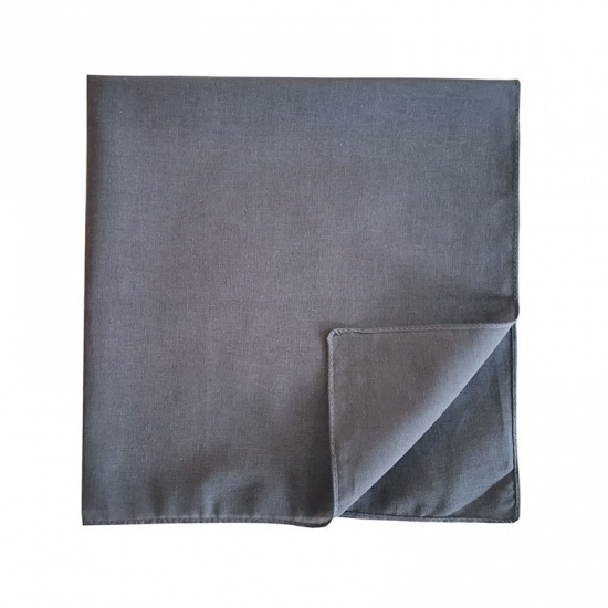 Immagine di Gray - 7# Cotton Unisex Square Handkerchief Kerchief Bandanas Solid Color 54x54cm, 1 Piece