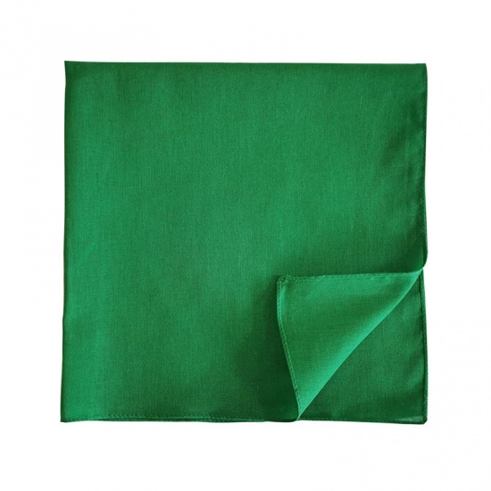 Immagine di Green - 15# Cotton Unisex Square Handkerchief Kerchief Bandanas Solid Color 54x54cm, 2 PCs