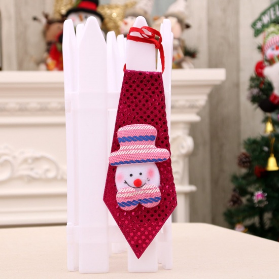 Immagine di Fuchsia - Christmas Snowman Sequins Children's Tie Costume Accessories 20x8cm, 1 Piece