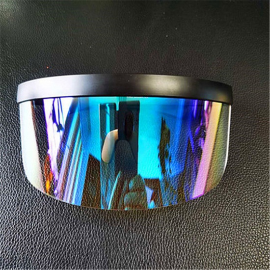 Immagine di Blue - Huge Oversize Futuristic Flat Top Visor Sunglasses
