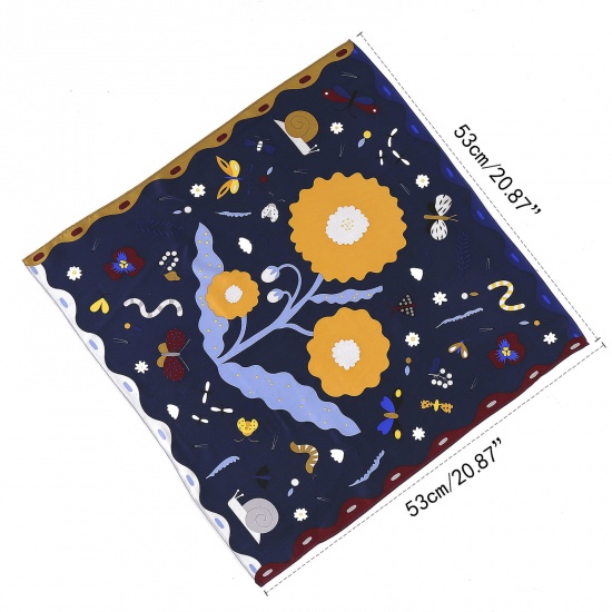 シルク レディース スカーフ＆ラップ 正方形 多色 53cmx 53cm、 1 本 の画像