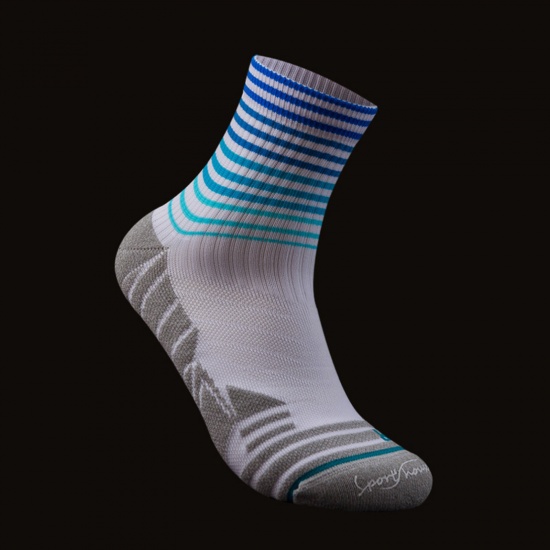 Picture of White - Multifunction Non-slip Breathable Man's Sport Socks Stripe Size M（39-43）, 1 Pair