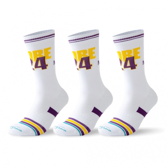 Picture of White - Multifunction Non-slip Breathable Man's Sport Socks Number Size M（39-43）, 3 Pairs