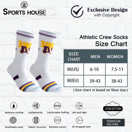 Picture of White - Multifunction Non-slip Breathable Man's Sport Socks Number Size M（39-43）, 3 Pairs