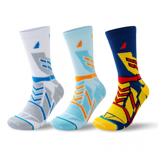 Picture of Mixed Color - Multifunction Non-slip Breathable Man's Sport Socks Geometric Size M（39-43）, 3 Pairs