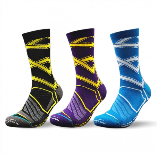 Picture of Mixed Color - Multifunction Non-slip Breathable Man's Sport Socks Streak Size M（39-43）, 3 Pairs