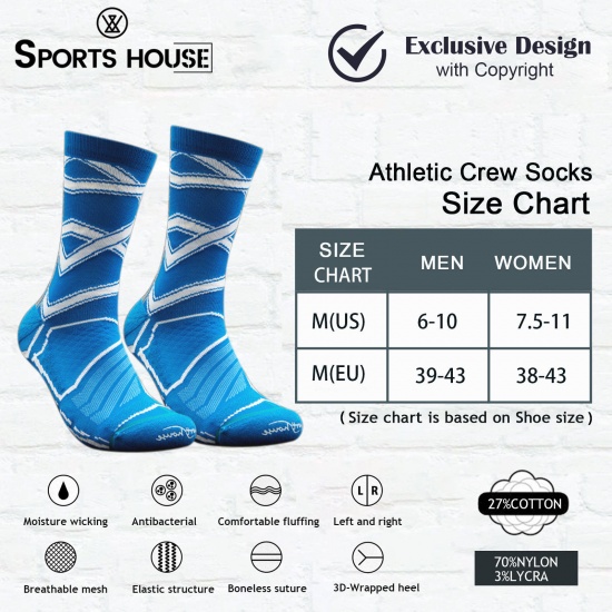 Picture of Mixed Color - Multifunction Non-slip Breathable Man's Sport Socks Streak Size M（39-43）, 3 Pairs