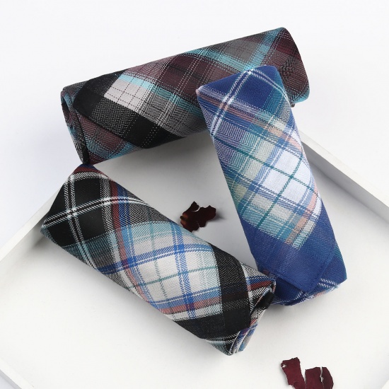 Immagine di Mixed - Cotton Retro Classic Plaid Men's Handkerchief For Suit Pocket Square 43x43cm, 6 PCs