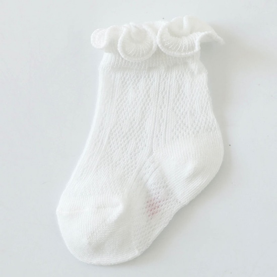 Immagine di White - Cotton Lace Summer Baby Socks Mesh Thin Breathable XS, 1 Pair