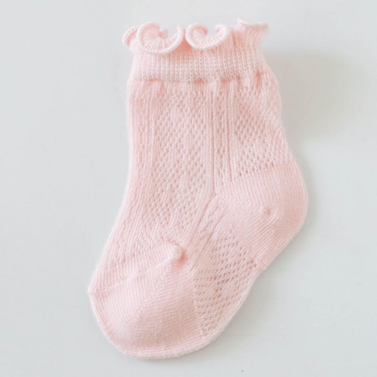 Immagine di Pink - Cotton Lace Summer Baby Socks Mesh Thin Breathable XS, 1 Pair